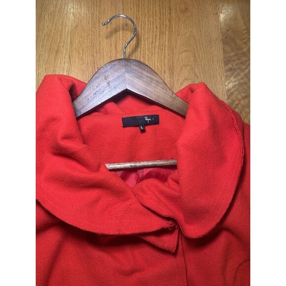 Red Ruffled Snap Button Blazer Size L - Picture 5 of 9